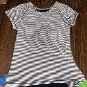 Champion White and Gray Raglan Short Sleeve Fitted Tee